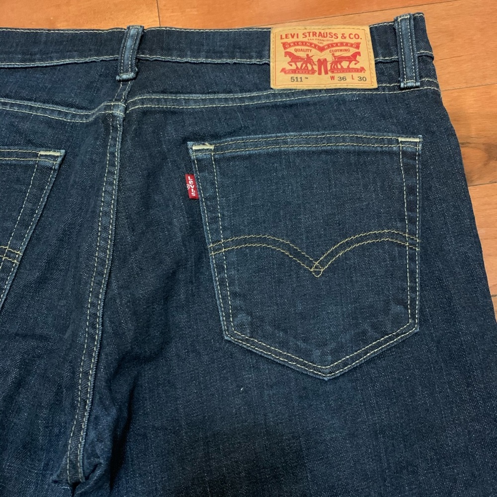 Levi's 511 slim fit blue jeans 36X30 - Picture 3 of 4
